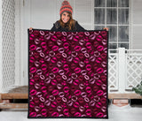 Lips Pattern Print Design 03 Premium Quilt