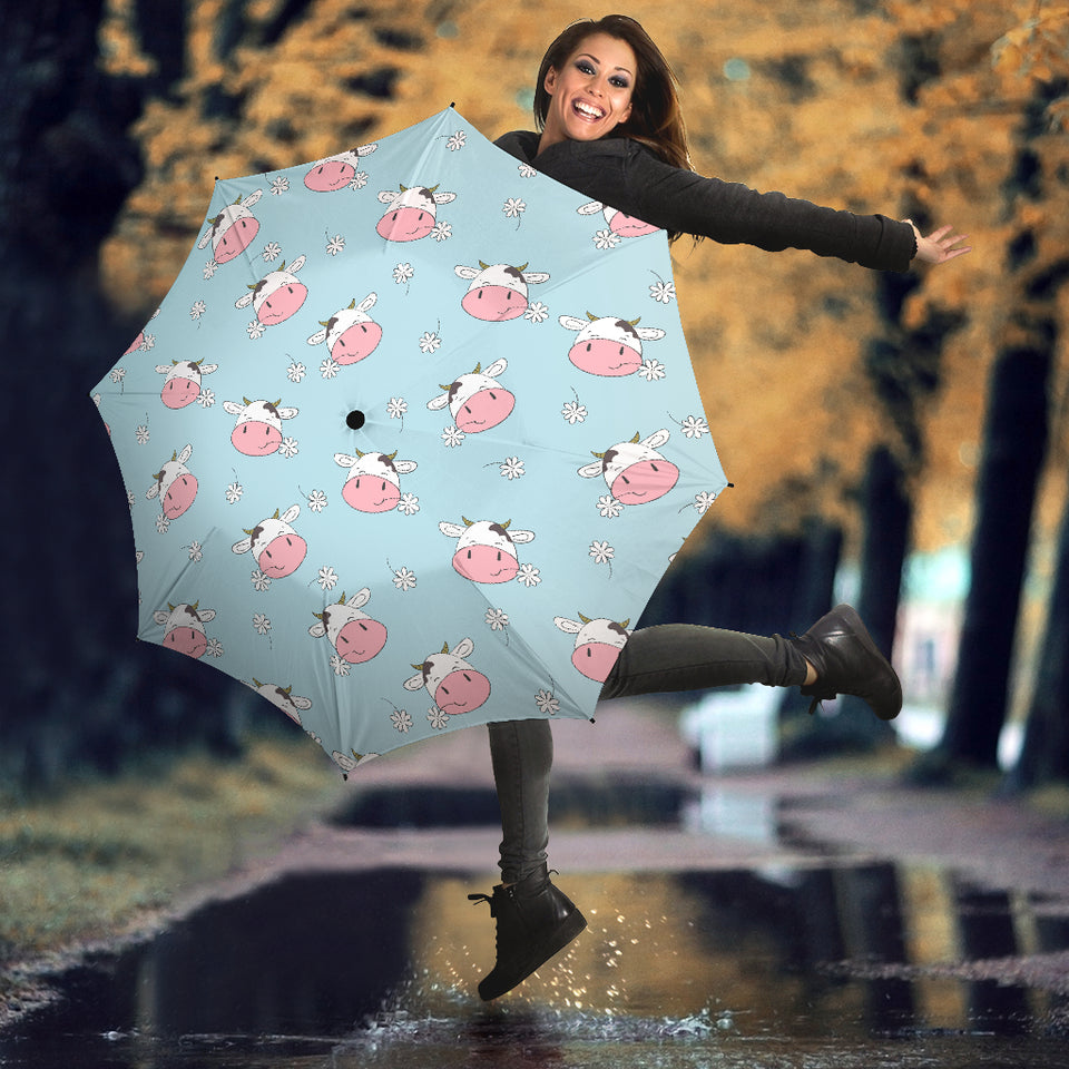 Cute Cow Flower Pattern Umbrella