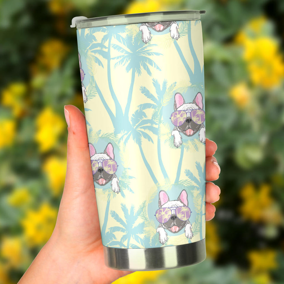 French Bulldog Hawaii Blackground Tumbler