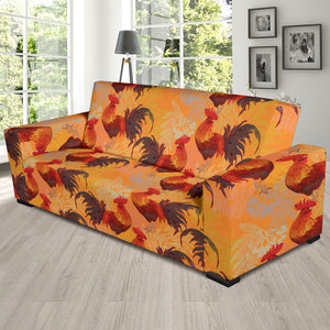 Red Rooster Chicken Cock Pattern Sofa Slipcover