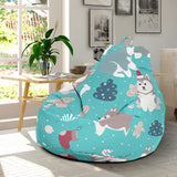 Christmas Cute Siberian Husky Puppie Pattern Bean Bag Cover