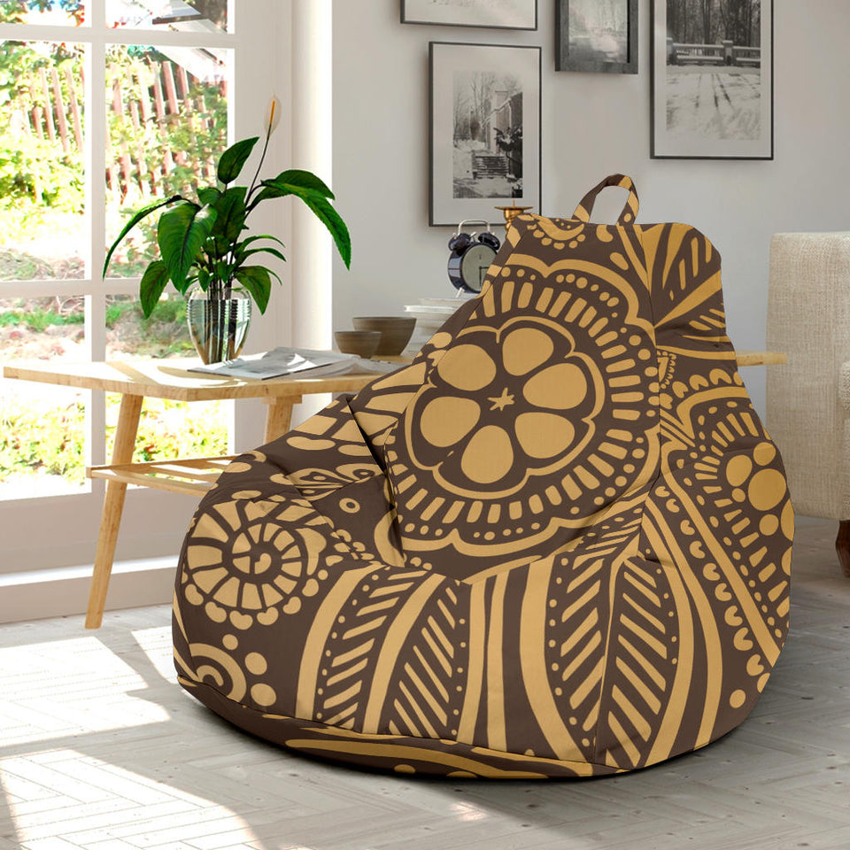 Cocoa Beans Tribal Polynesian Pattern Background Bean Bag Cover