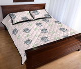 cute raccoons leaves pattern Quilt Bed Set