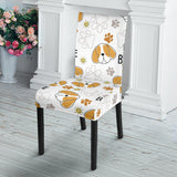 Cute Beagle Dog Pattern Background Dining Chair Slipcover
