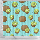 Kiwi Blue Background Shower Curtain Fulfilled In US