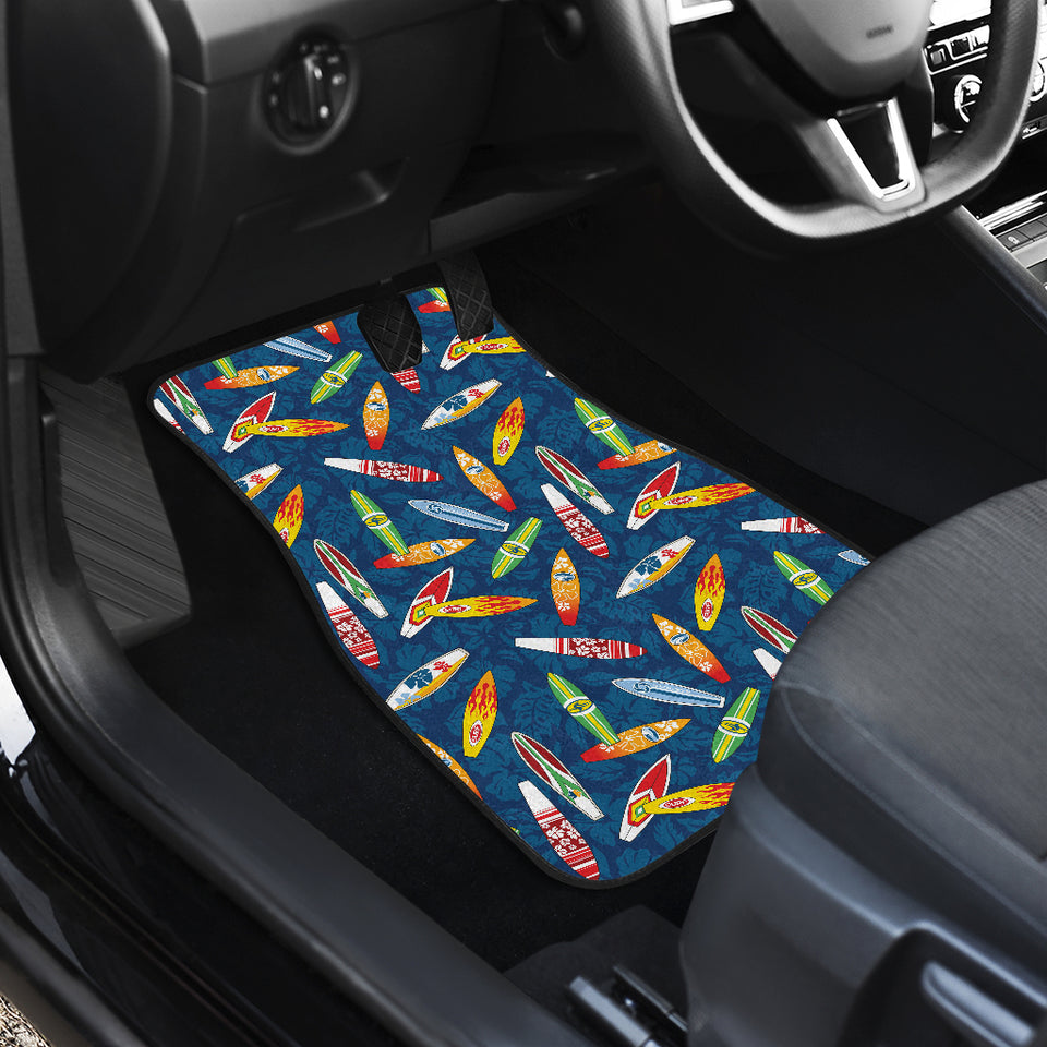 Surfboard Pattern Print Design 01 Front Car Mats