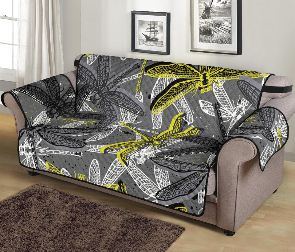 Hand drawn dragonfly pattern Sofa Cover Protector