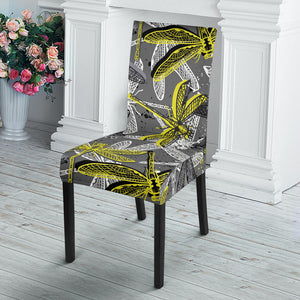 Hand Drawn Dragonfly Pattern Dining Chair Slipcover