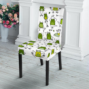 Sketch Funny Frog Pattern Dining Chair Slipcover