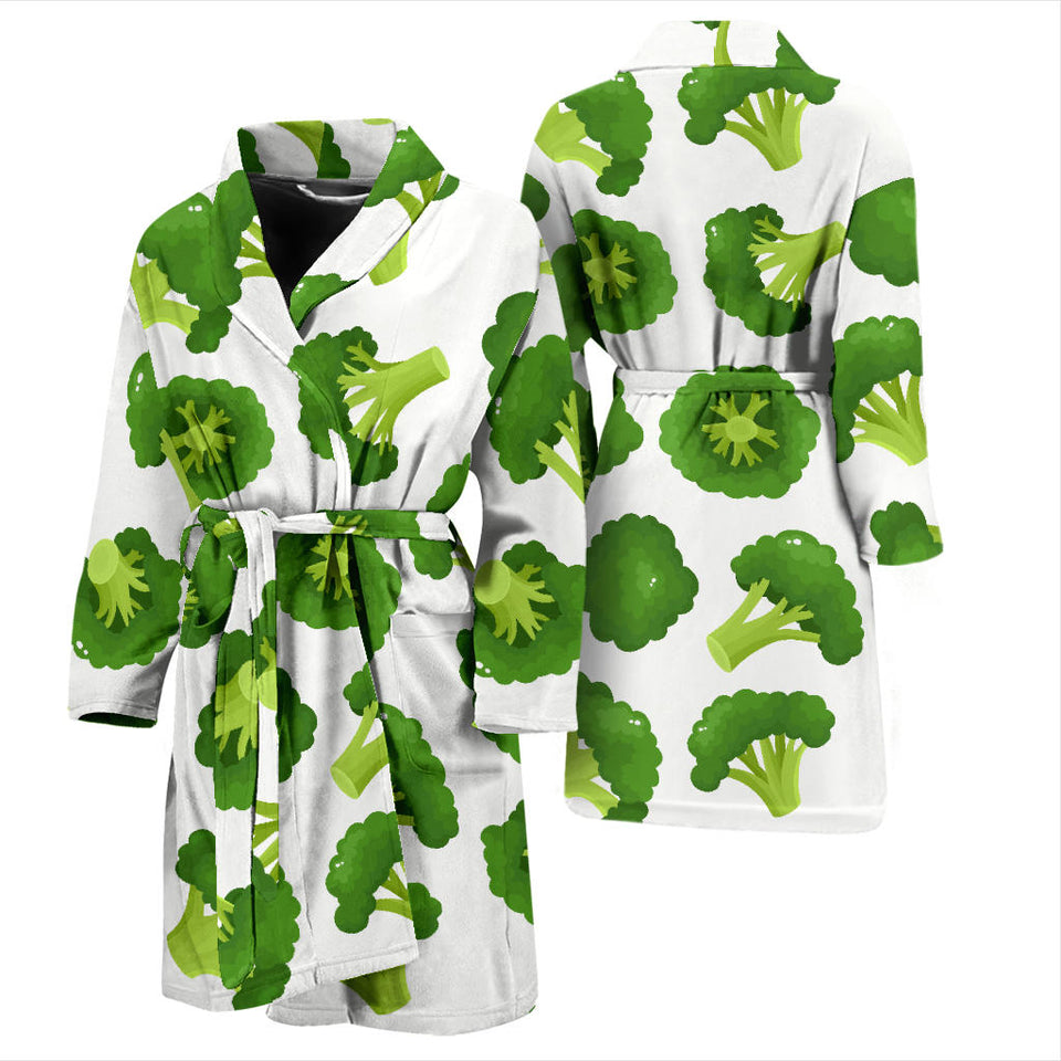 Cute Broccoli Pattern Men'S Bathrobe