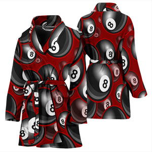 Billiard Ball Pattern Print Design 05 Women's Bathrobe
