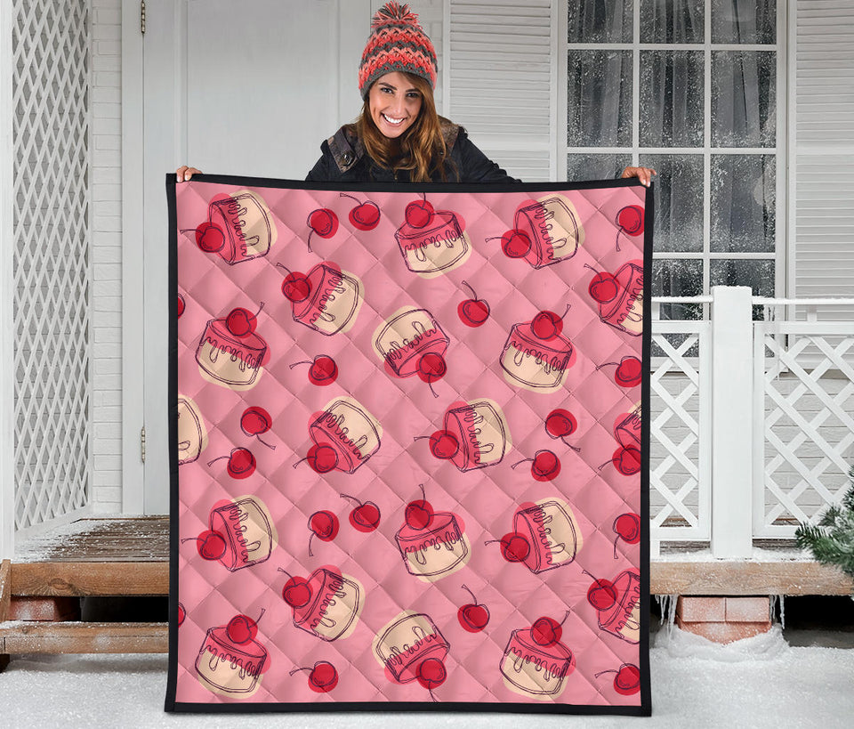 Cake Cherry Pattern Premium Quilt