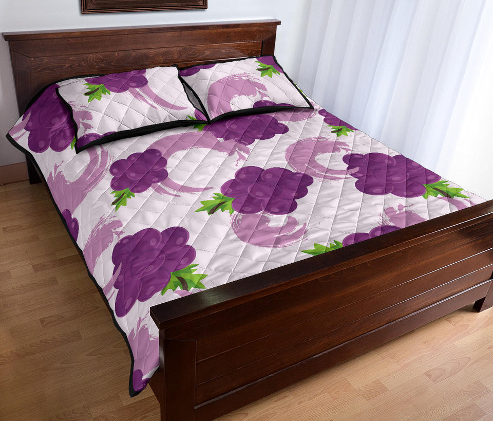 Cute Grape pattern Quilt Bed Set