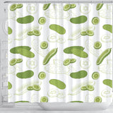 Cucumber Sketch Pattern Shower Curtain Fulfilled In US