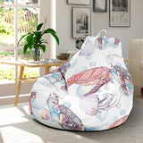Watercolor Sea Turtle Jellyfish Pattern Bean Bag Cover
