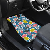Colorful Mushroom Design Pattern Front And Back Car Mats