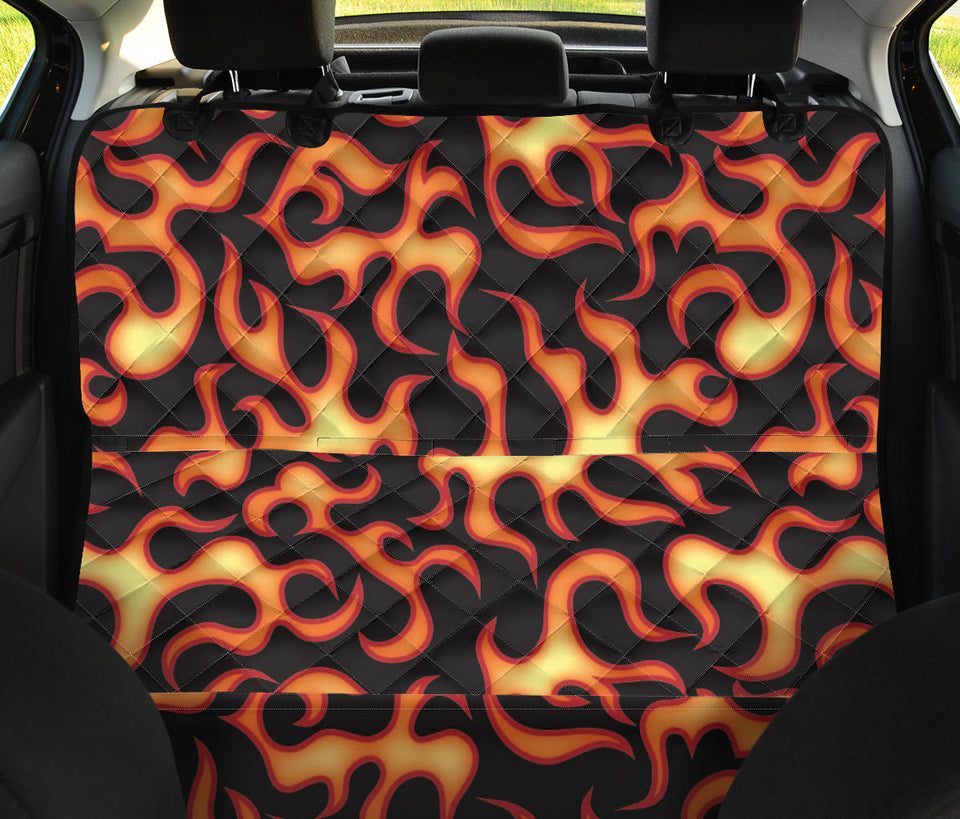 Fire Flame Dark Pattern Dog Car Seat Covers