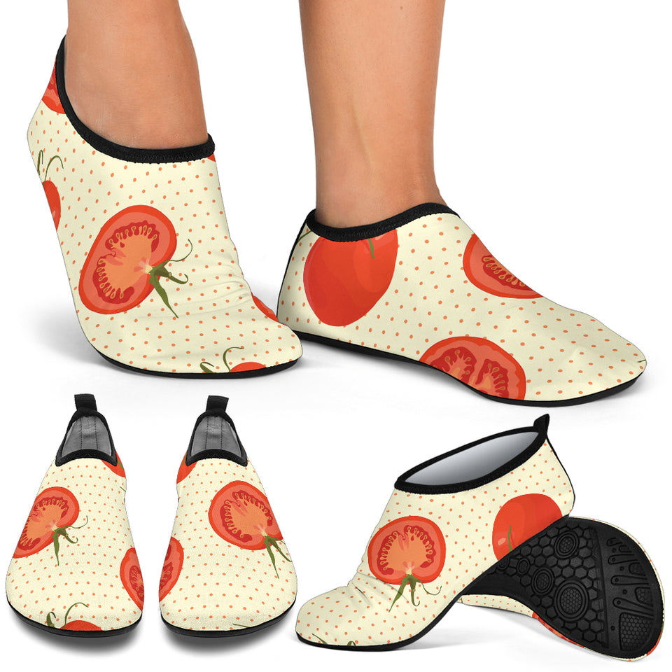 Tomato Dot Background Aqua Shoes