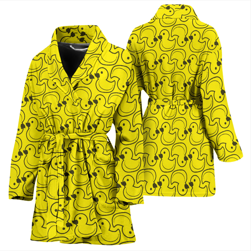 Duck Toy Pattern Print Design 02 Women's Bathrobe