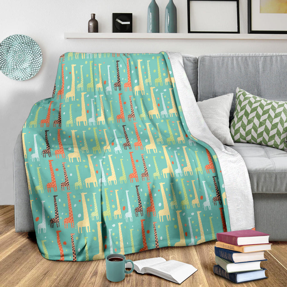 Giraffe Pattern Print Design 01 Premium Blanket
