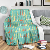 Giraffe Pattern Print Design 01 Premium Blanket