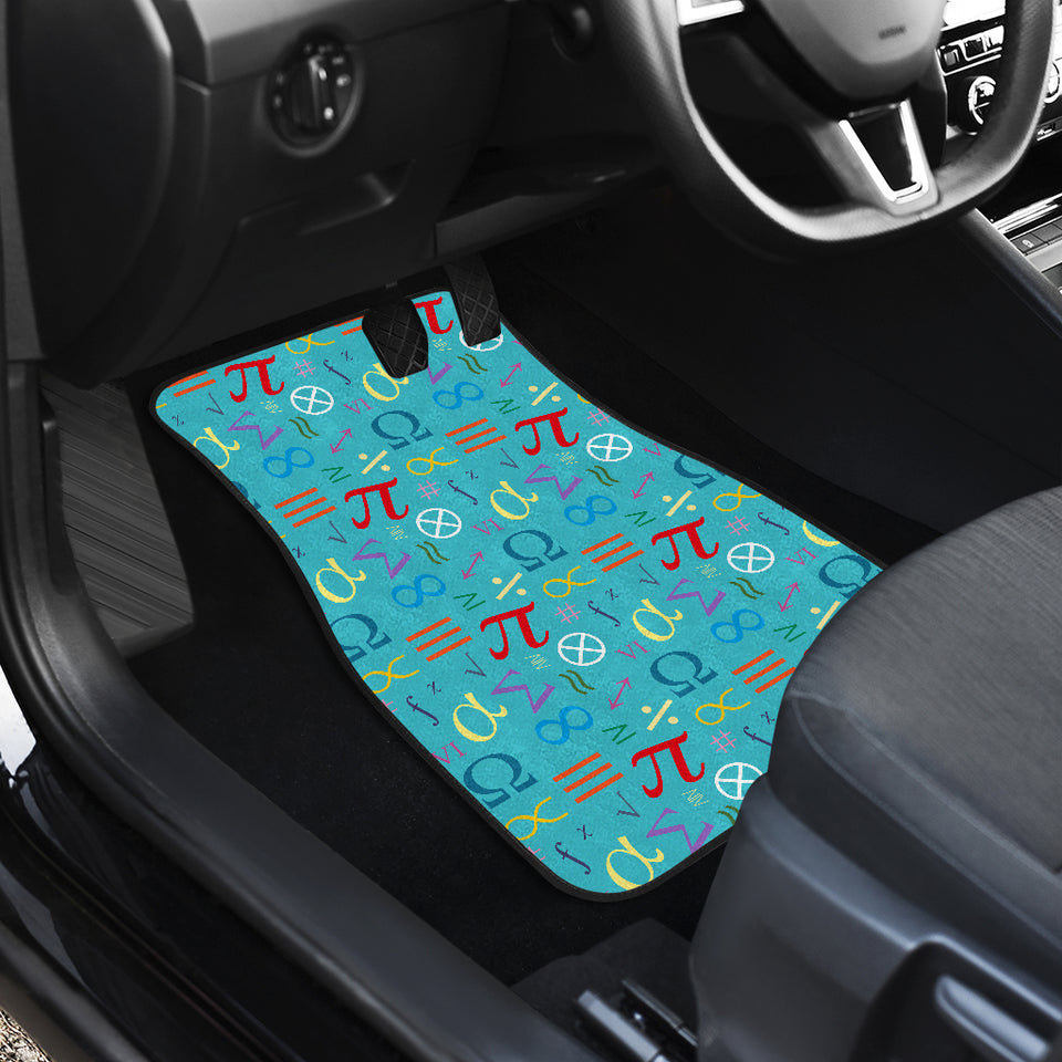 Math Pattern Print Design 02 Front and Back Car Mats