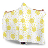 Hand Drawn Sun Pattern Hooded Blanket