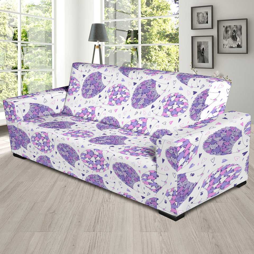 Hedgehog Pattern Print Design 05 Sofa Slipcover