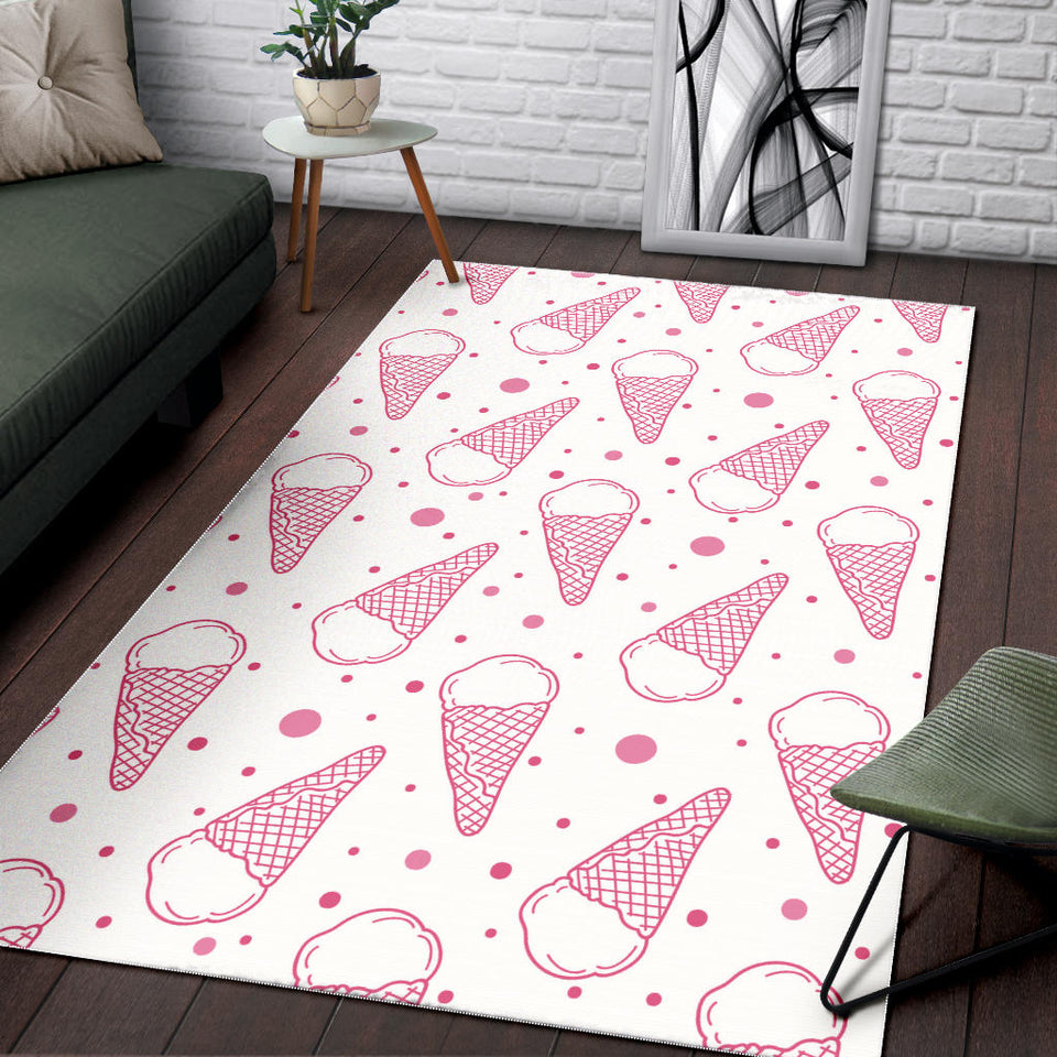 Hand Drawn Ice Cream Pattern Area Rug