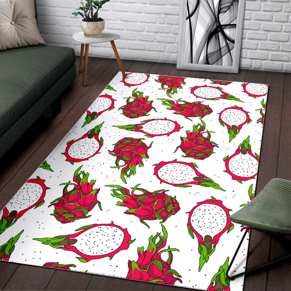 Dragon Fruits White Background Area Rug