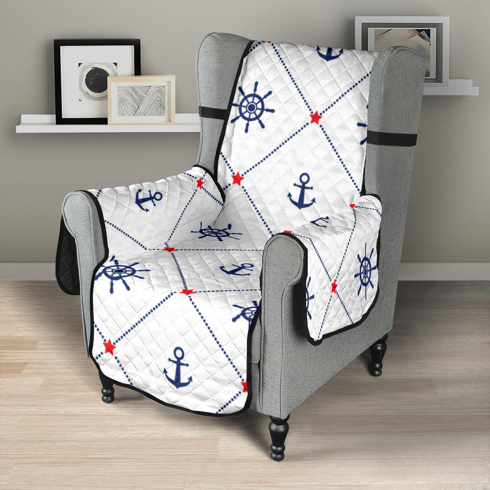 Anchor rudder nautical design pattern Chair Cover Protector