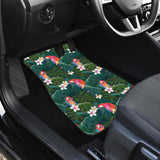 Parrot Palm Tree Leaves Flower Hibiscus Pattern Front Car Mats