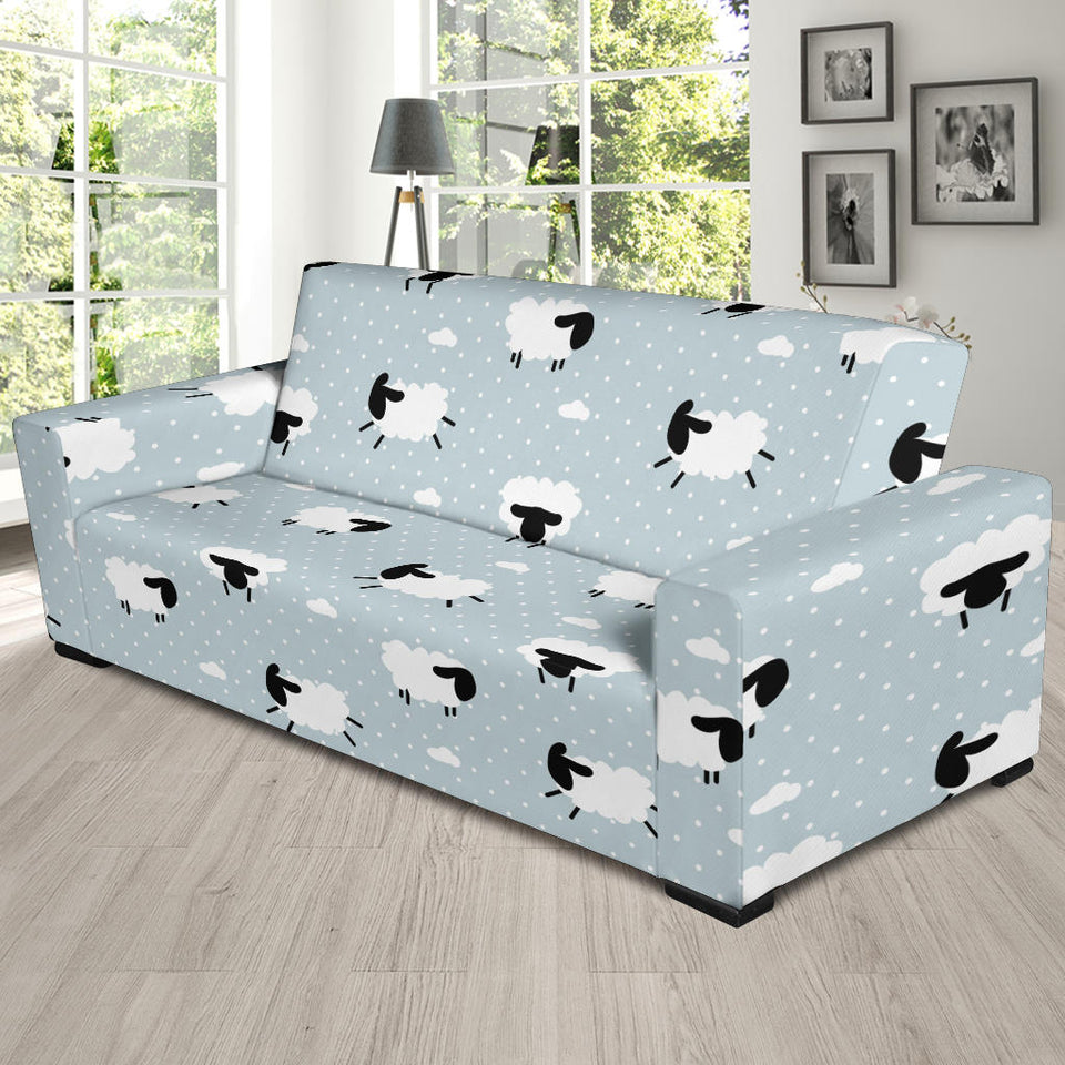 Sheep Polka Dot Cloud Pattern Sofa Slipcover