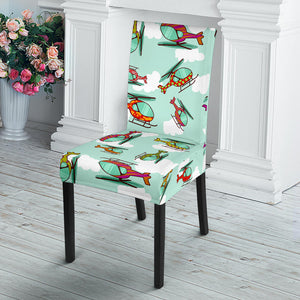 Helicopter Design Pattern Dining Chair Slipcover