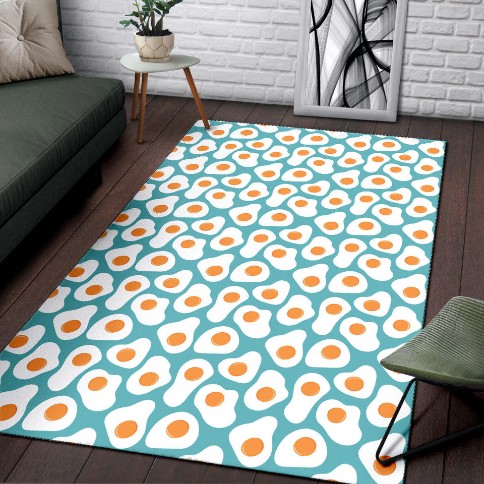 Fried Eggs Pattern Print Design 04 Area Rug
