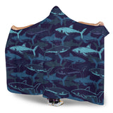 Shark Pattern Hooded Blanket