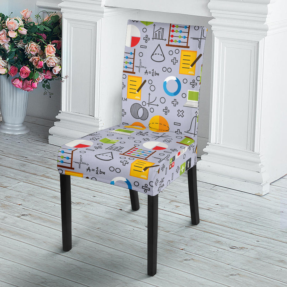 Math Pattern Print Design 04 Dining Chair Slipcover