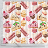 Cake Cupcake Sweets Pattern Shower Curtain Fulfilled In US