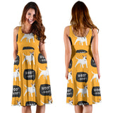Bull Terrier Pattern Print Design 03 Sleeveless Midi Dress