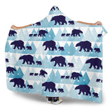 Polar Bear Winter Snow Pattern Hooded Blanket