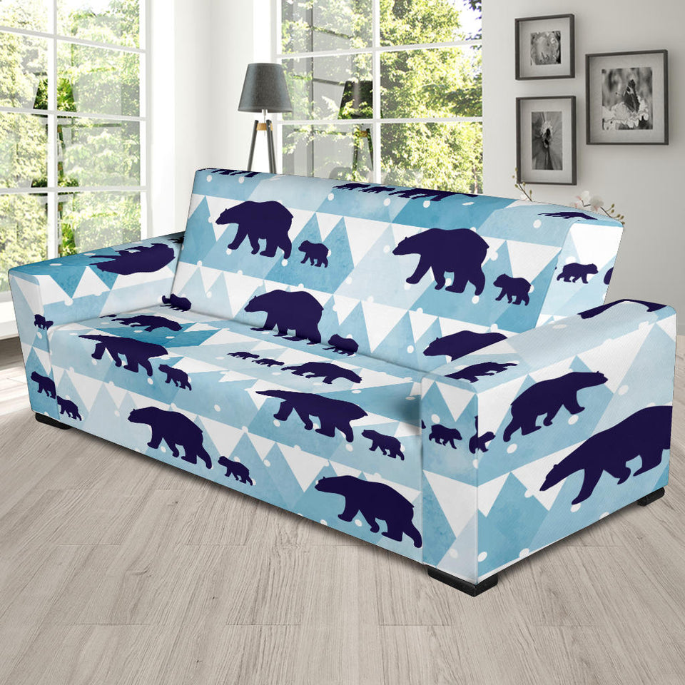Polar Bear Winter Snow Pattern Sofa Slipcover