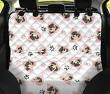 Cute Pugs Pink Heart Paw Pattern Dog Car Seat Covers