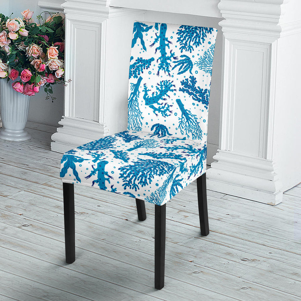 Coral Reef Pattern Print Design 01 Dining Chair Slipcover