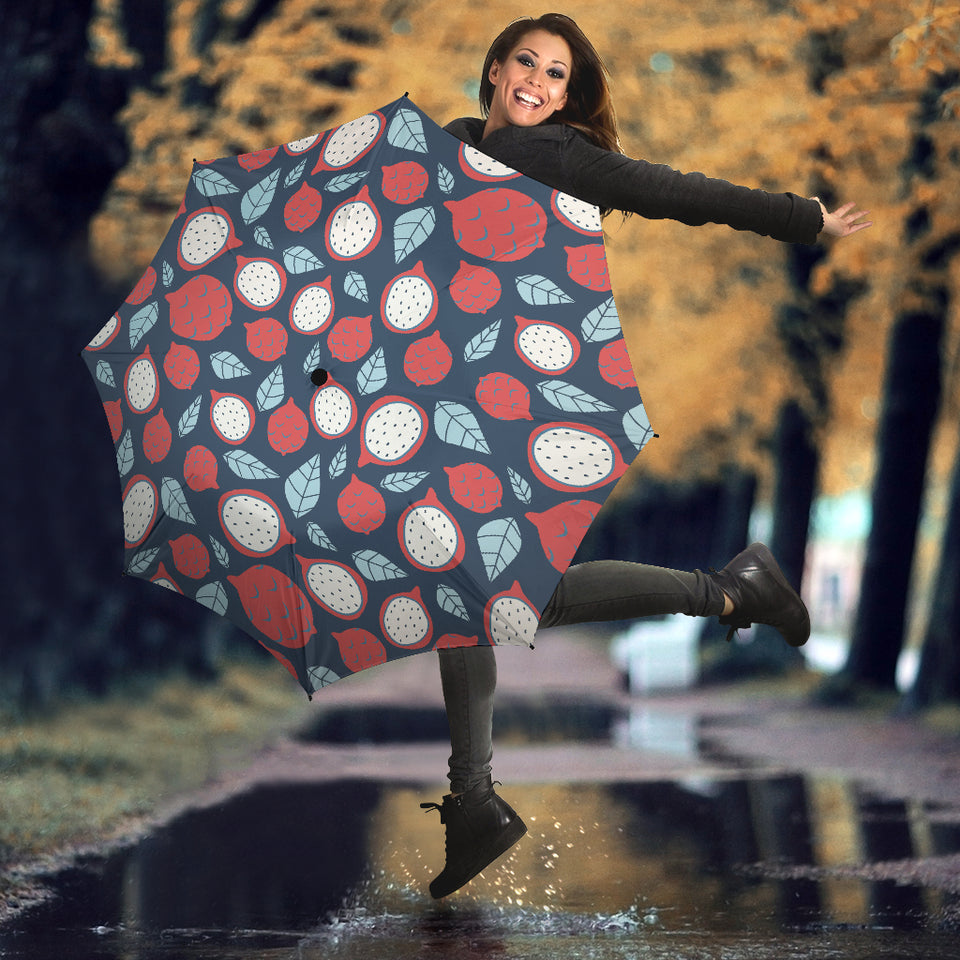 Dragon Fruits Dark Blue Background Umbrella