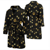 Dog Paws Pattern Print Design 05 Men's Bathrobe