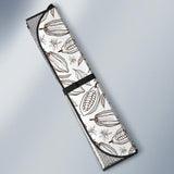 Cocoa Beans Leaves Pattern Car Sun Shade