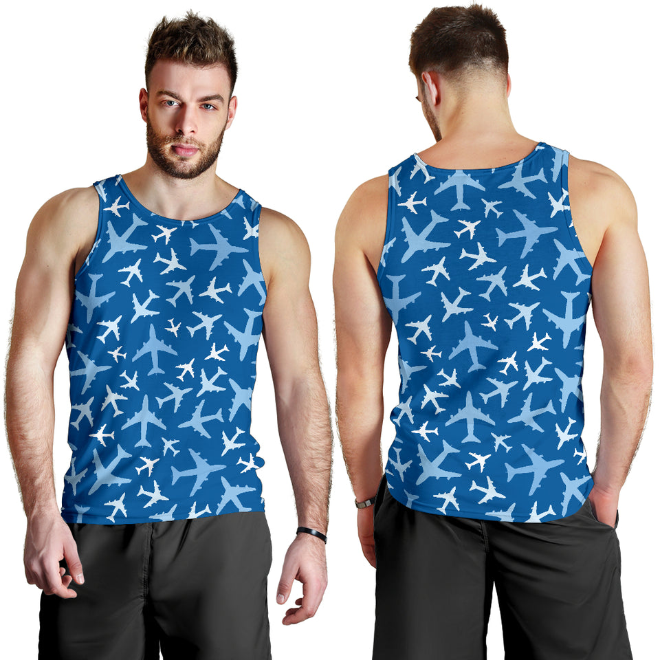 Airplane pattern in the sky Men Tank Top