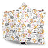 Corgi Dog Pattern Hooded Blanket