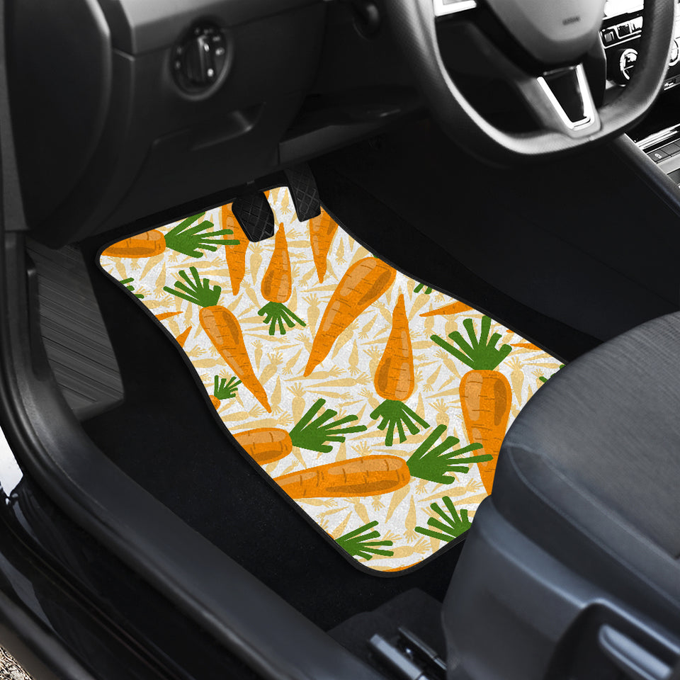 Carrot Pattern Print Design 01 Front and Back Car Mats