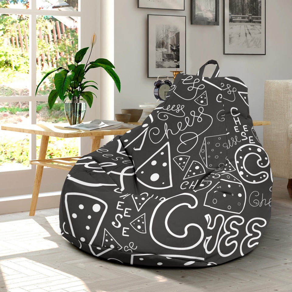 Handwritten Cheese Pattern Bean Bag Cover